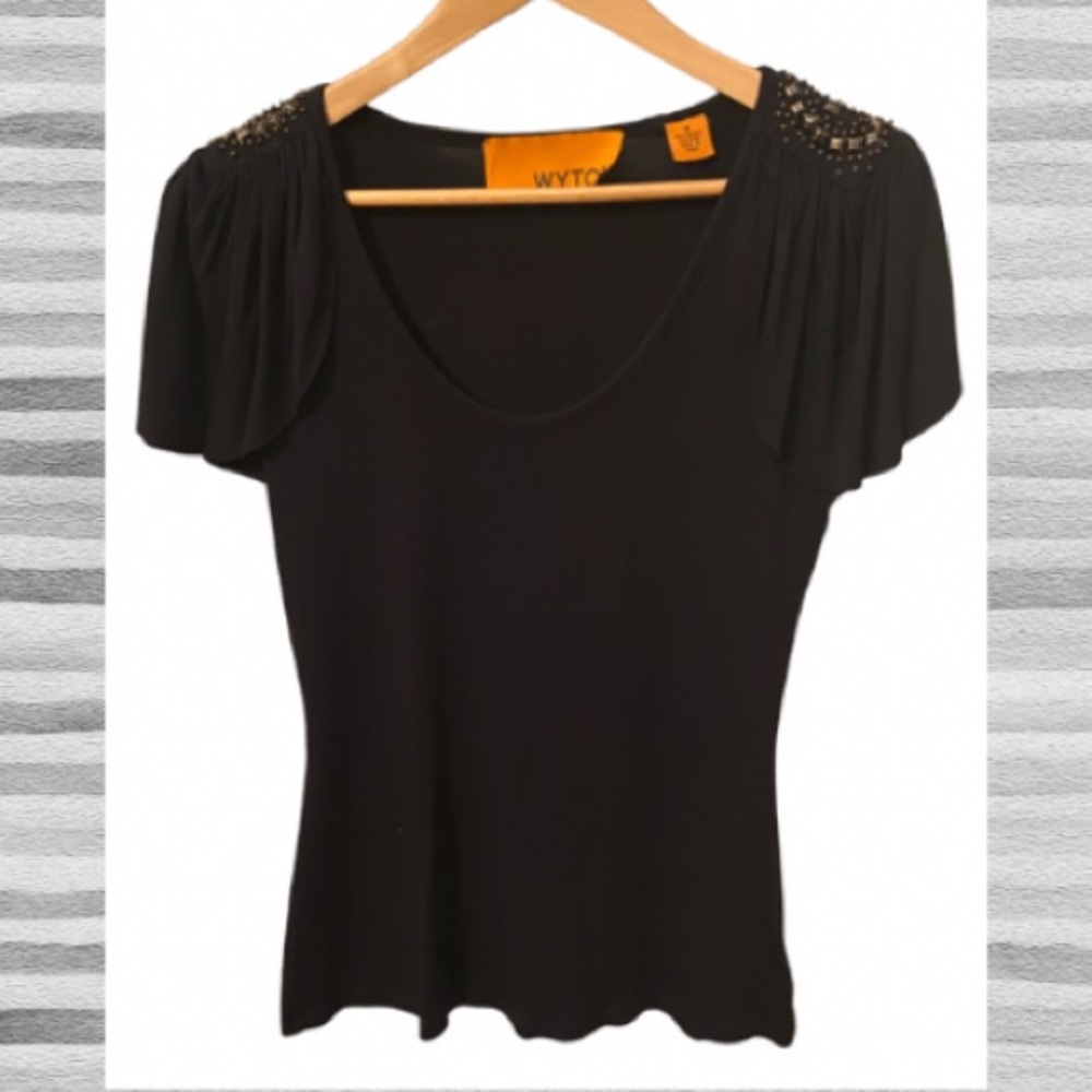 Beautiful embellished fly away shoulder top
